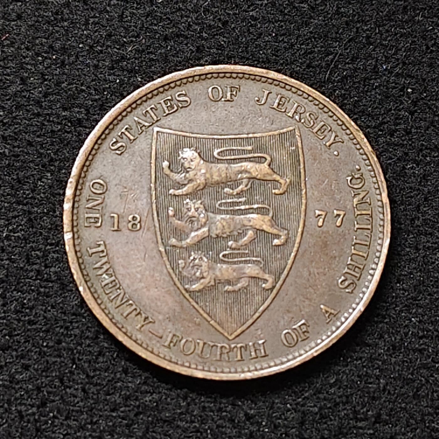 【全场包邮】纯粹捡漏拍478场（免费代拍第15场） 泽西1877年维多利亚女王1/24先令铜币