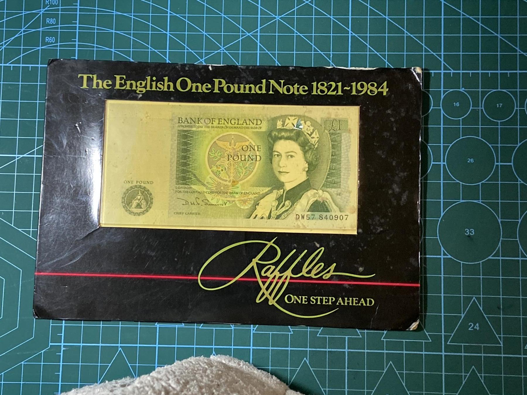 2025年第一百二十九场(总第一百五十五场）外国邮票、散币场(免佣金) 英国🇬🇧1英镑原装纸币