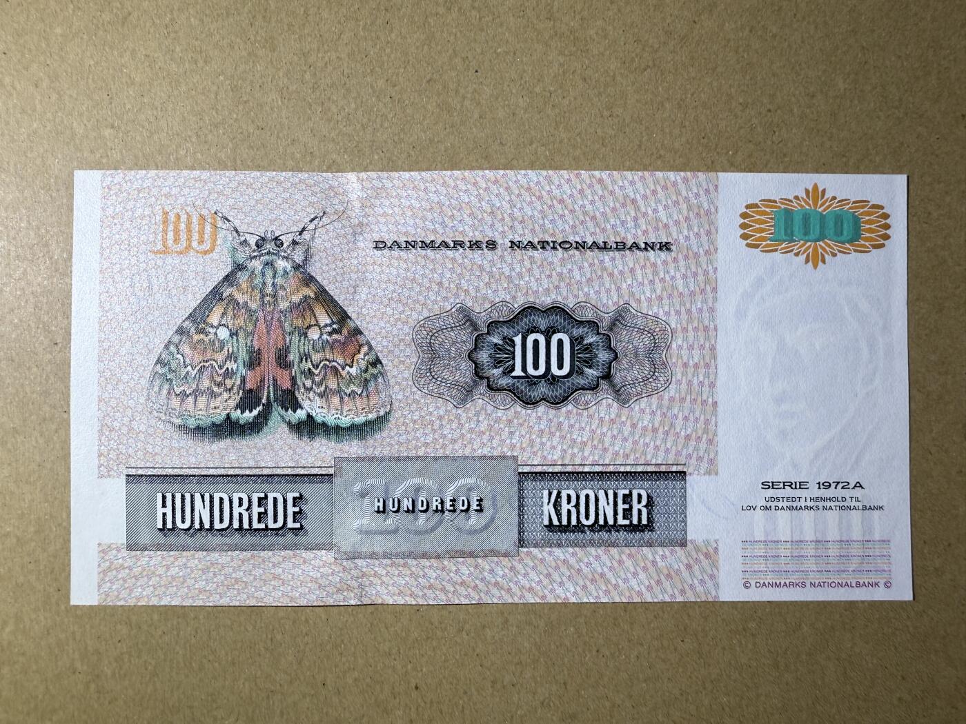 《艾美收藏》第220期-11.16周日外币畅拍场 丹麦100克朗 UNC 彩蝶再版 无47