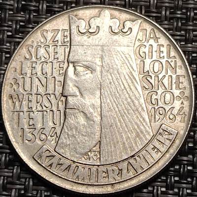 布加迪🐬～世界钱币(上海)🌾第 259 期 /  各国套币和散币 - 波兰🇵🇱 1964年 10兹罗提铜镍纪念币 雅盖隆大学建校600年 阴文版