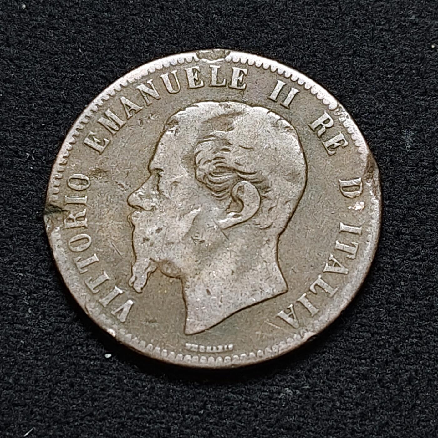【全场包邮】纯粹捡漏拍478场（免费代拍第15场） 意大利1863年艾曼努尔二世10分铜币