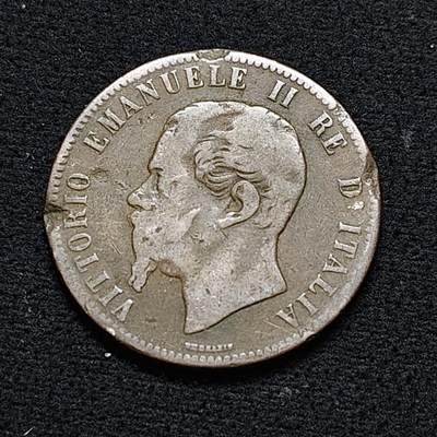 【全场包邮】纯粹捡漏拍478场（免费代拍第15场） - 意大利1863年艾曼努尔二世10分铜币