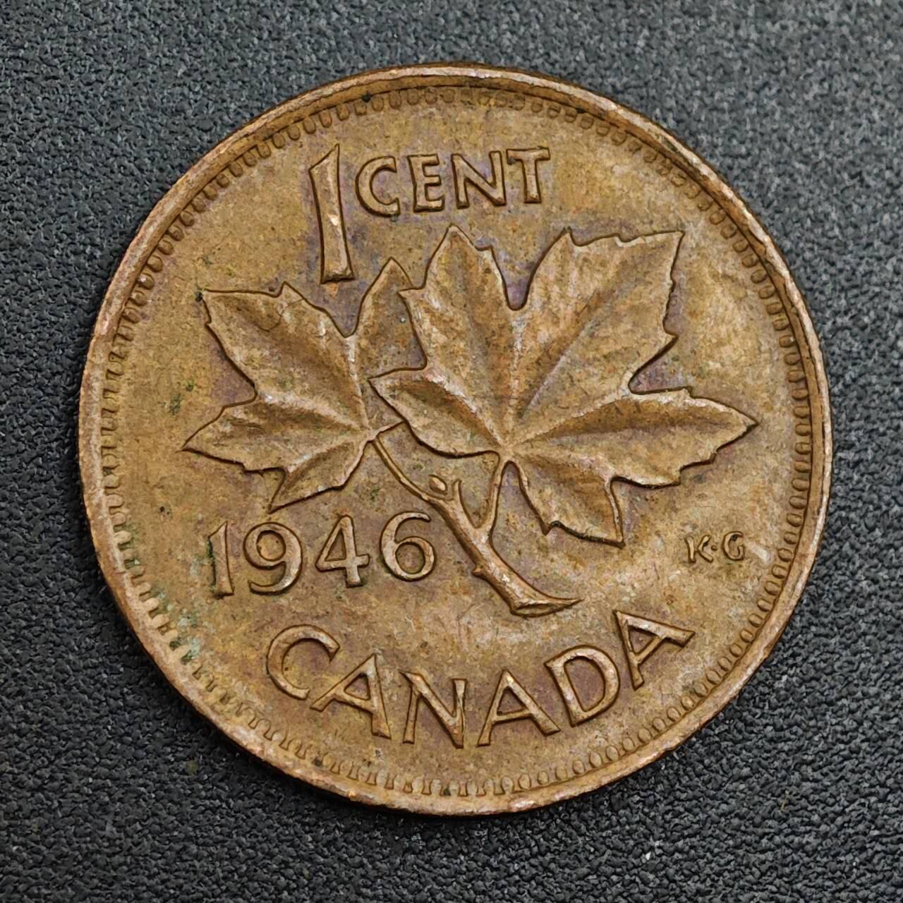 【淘币小摊】限时拍第七百九十七拍  老铜币场  满百包邮可预留两周  周一统一发货  加拿大1946年乔治六世一分铜币