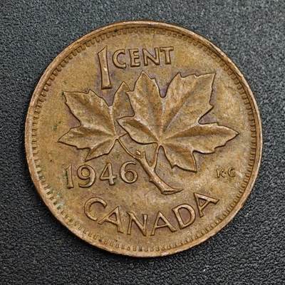 【淘币小摊】限时拍第七百九十七拍  老铜币场  满百包邮可预留两周  周一统一发货  - 加拿大1946年乔治六世一分铜币