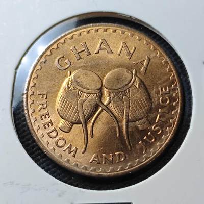 KK钱币收藏小铺  第371场  2月预留时间 周末发货 -  加纳1比塞瓦铜币好品