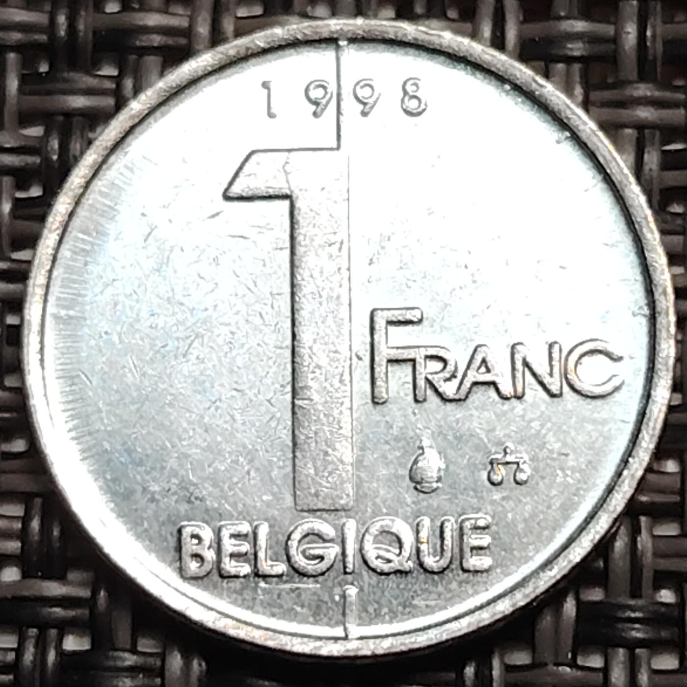布加迪🐬～世界钱币(上海)🌾第 259 期 /  各国套币和散币 比利时🇧🇪 1998年 1法郎