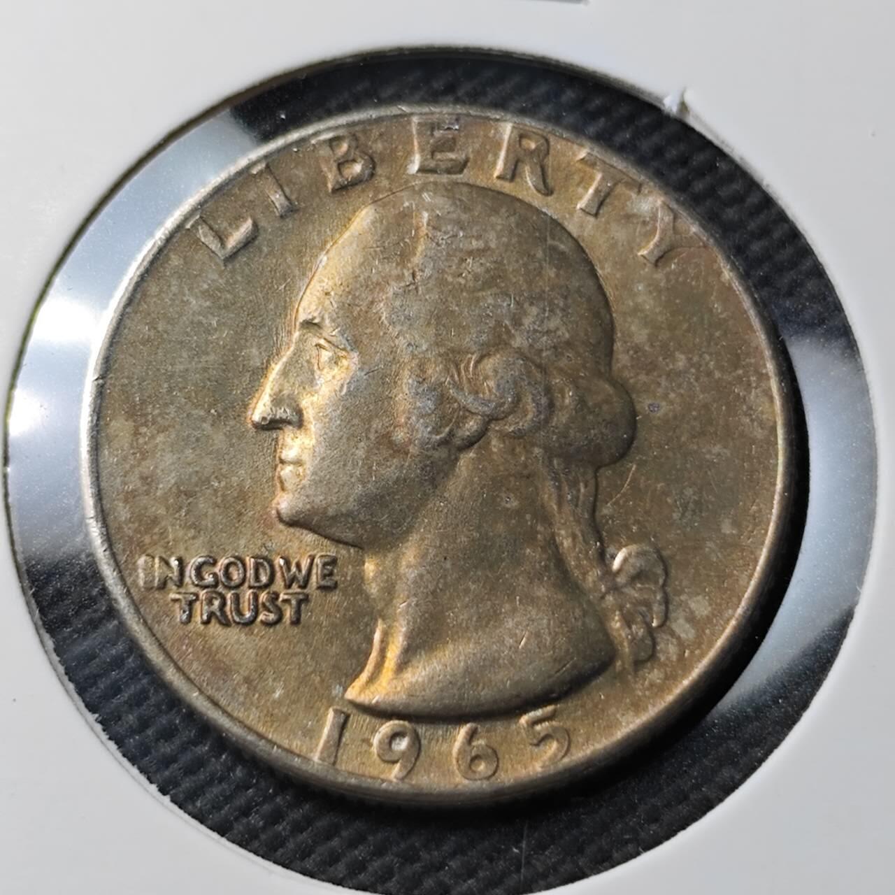 KK钱币收藏小铺  第371场  2月预留时间 周末发货  1965美国25分