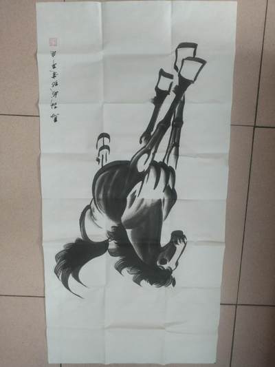 字画 - 尚建平老师手绘 马到成功。100*50cm。