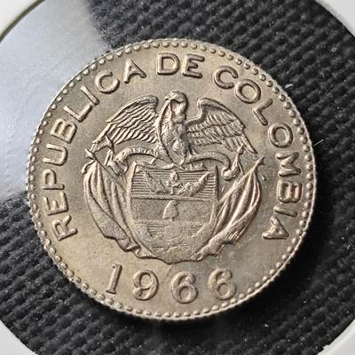 KK钱币收藏小铺  第371场  2月预留时间 周末发货 -  1966哥伦比亚10分 品不错