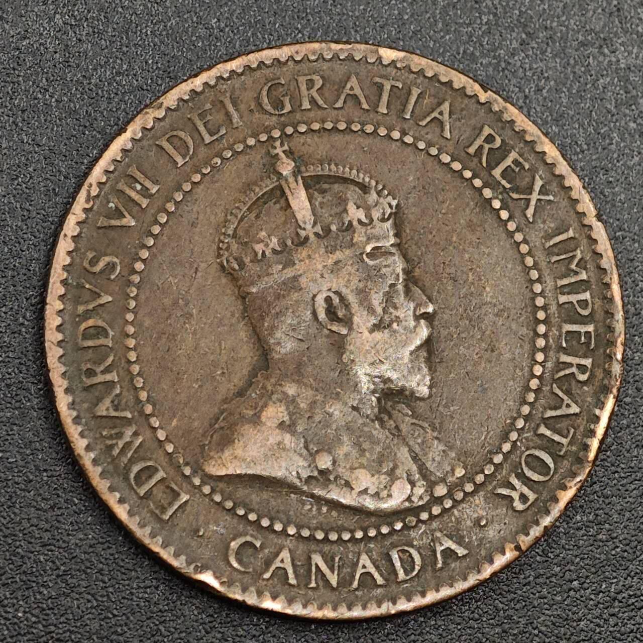 【淘币小摊】限时拍第七百九十七拍  老铜币场  满百包邮可预留两周  周一统一发货  加拿大1906年爱德华七世一分铜币