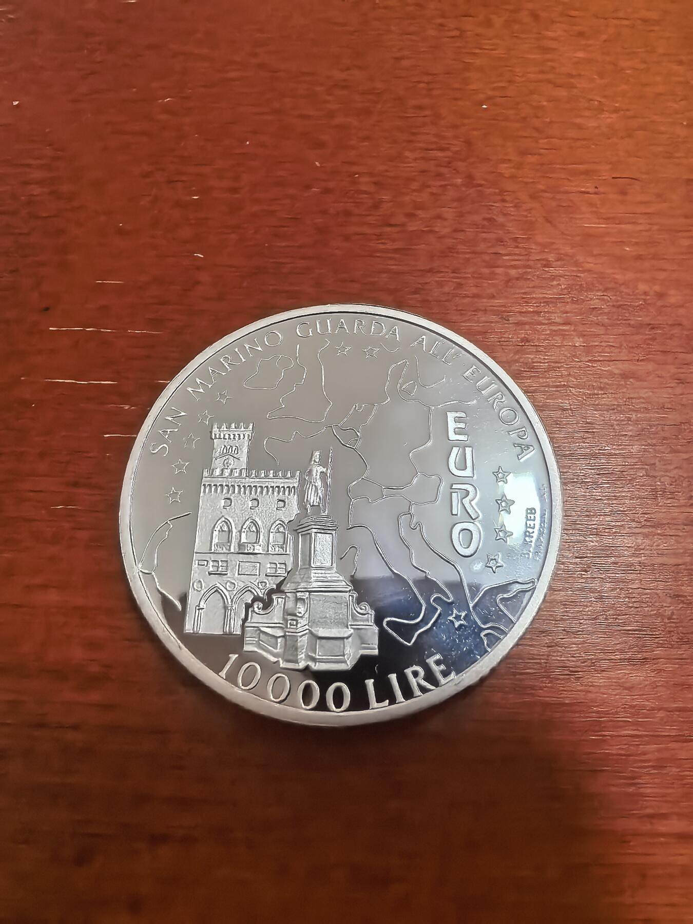 长老汇蛇年精选第七十三场拍卖 1996圣马力诺欧元10000里拉精制银币，22克835银