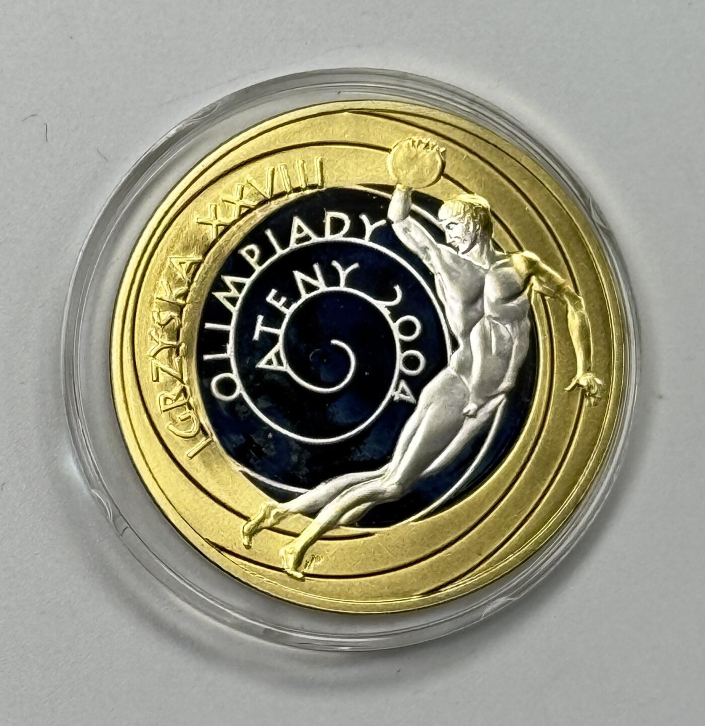 S&S Numismatic世界钱币-拍卖 第115期  波兰2004年 雅典奥运会 10兹罗提精制镀金纪念银币 14.14克925银