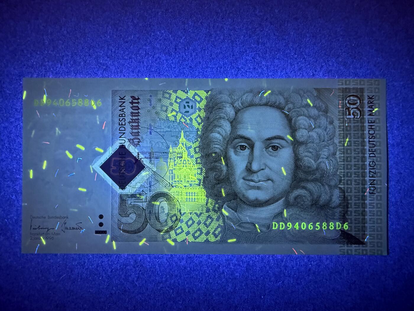 《艾美收藏》第220期-11.16周日外币畅拍场 德国50马克 UNC 1996年全息版 德国建筑师纽曼