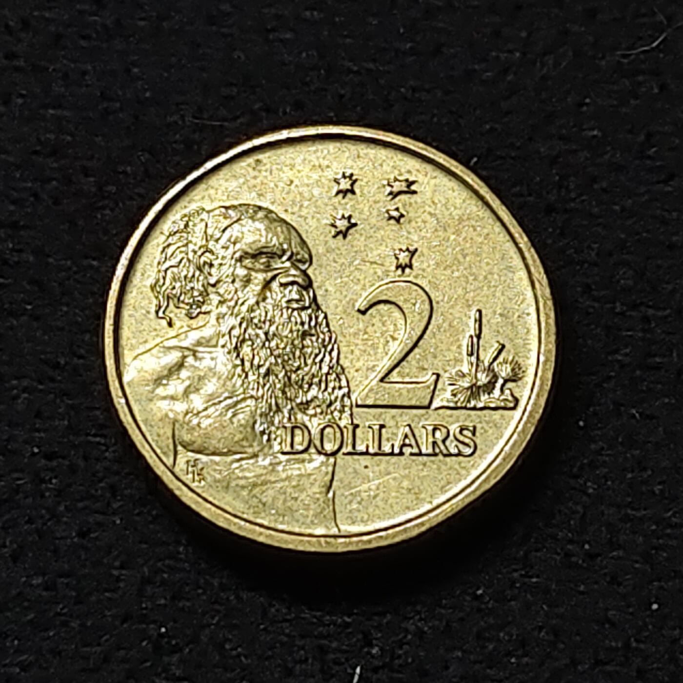 【全场包邮】纯粹捡漏拍478场（免费代拍第15场） 澳大利亚1988年2元-土著人