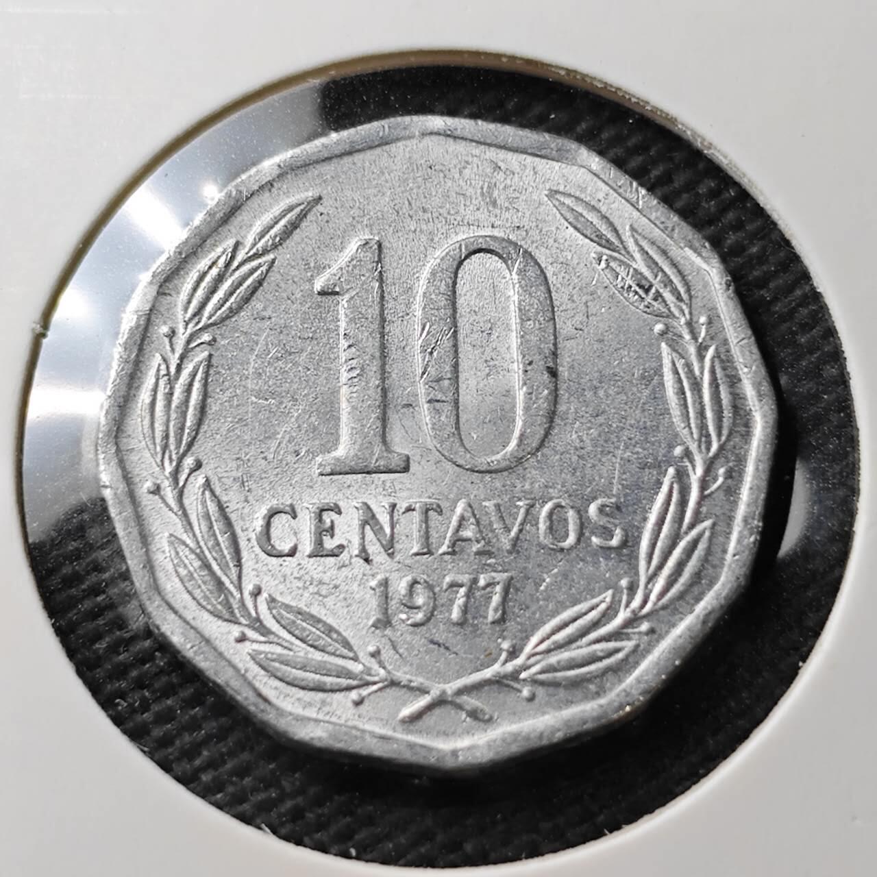 KK钱币收藏小铺  第371场  2月预留时间 周末发货  1977智利10分