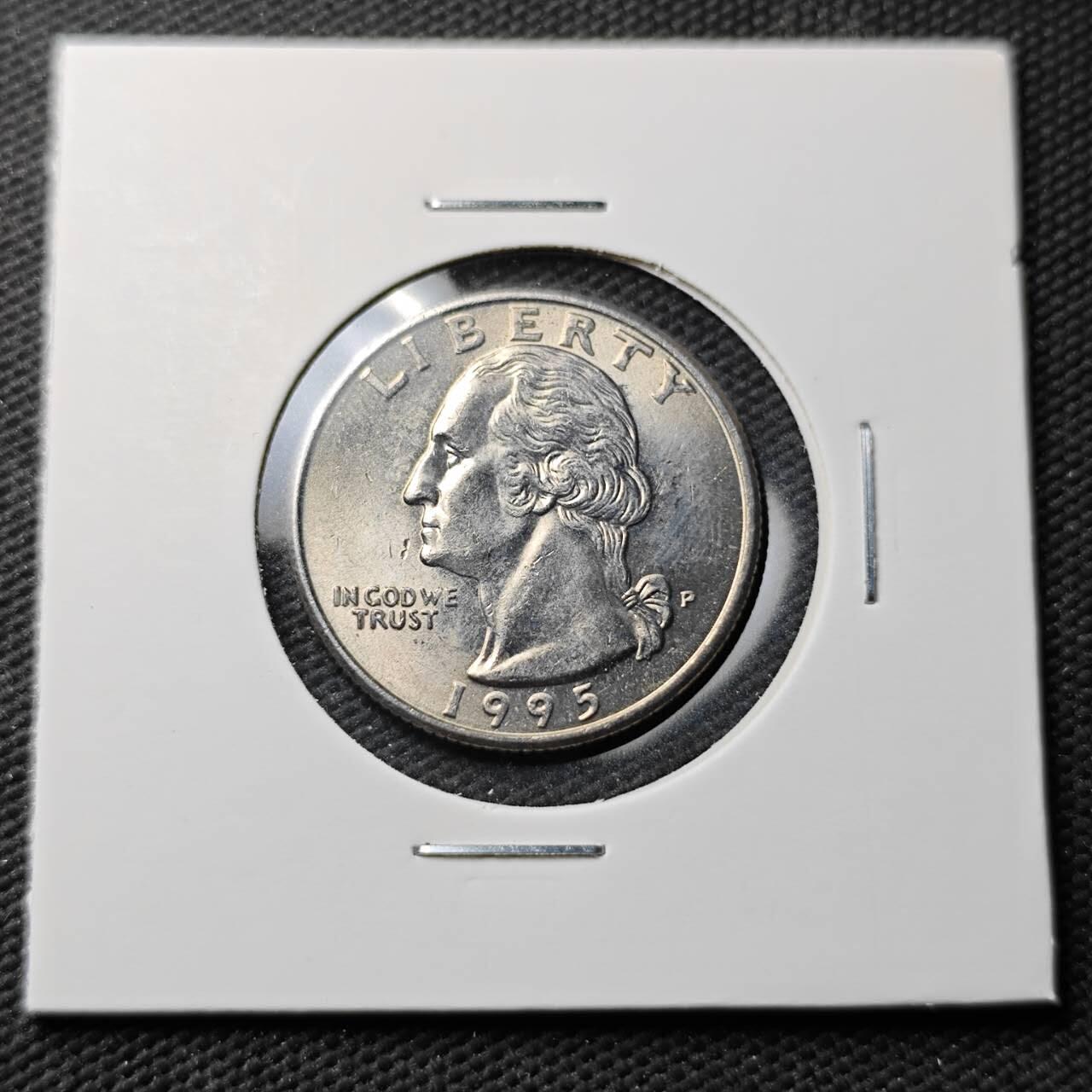 KK钱币收藏小铺  第371场  2月预留时间 周末发货  1995美国25分 好品