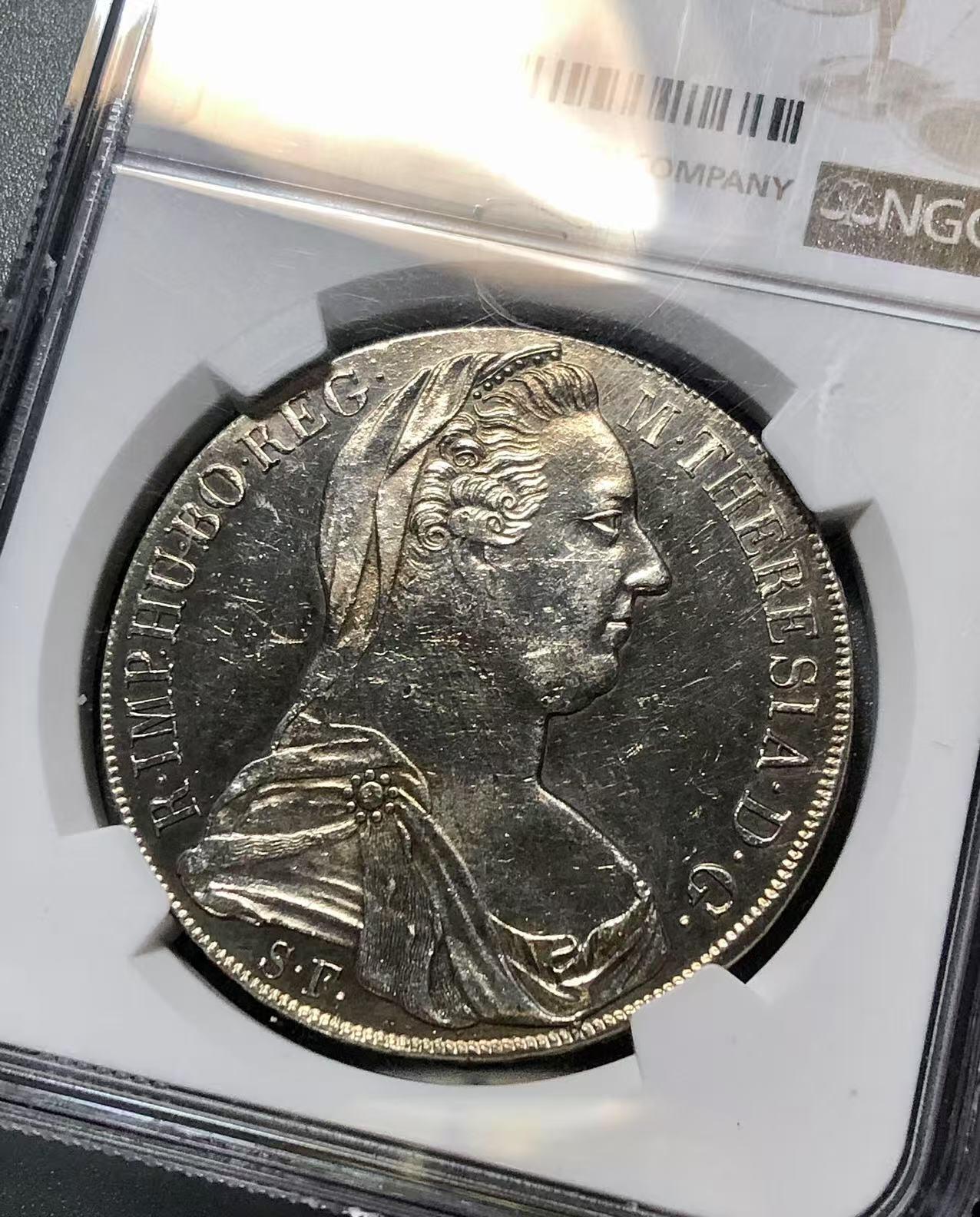 七河·世界币章小拍（总第27期） 稀少！1815-1828年米兰版玛丽亚·特蕾莎贸易银币