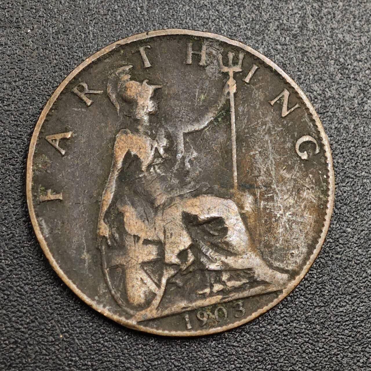 【淘币小摊】限时拍第七百九十七拍  老铜币场  满百包邮可预留两周  周一统一发货  英国1903年爱德华七世法新铜币