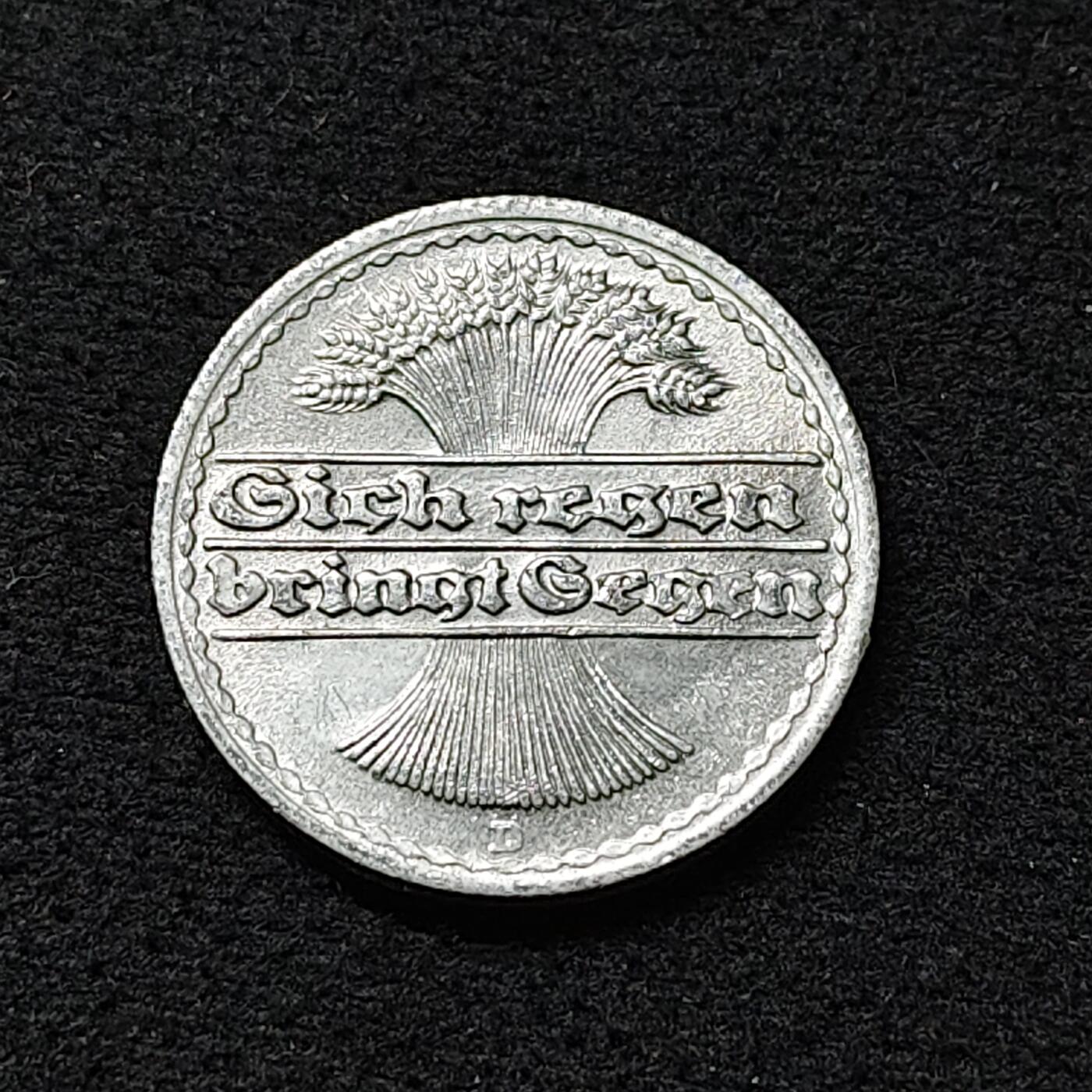 【全场包邮】纯粹捡漏拍478场（免费代拍第15场） 德国魏玛共和国1922年50芬妮