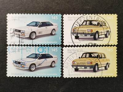 ↓君缘收藏654期☞钱币邮品↓无佣金、可寄存、满30元包邮  - 德国邮票，2018年经典汽车 奥迪和瓦特堡邮票2全，有2套随机发一套