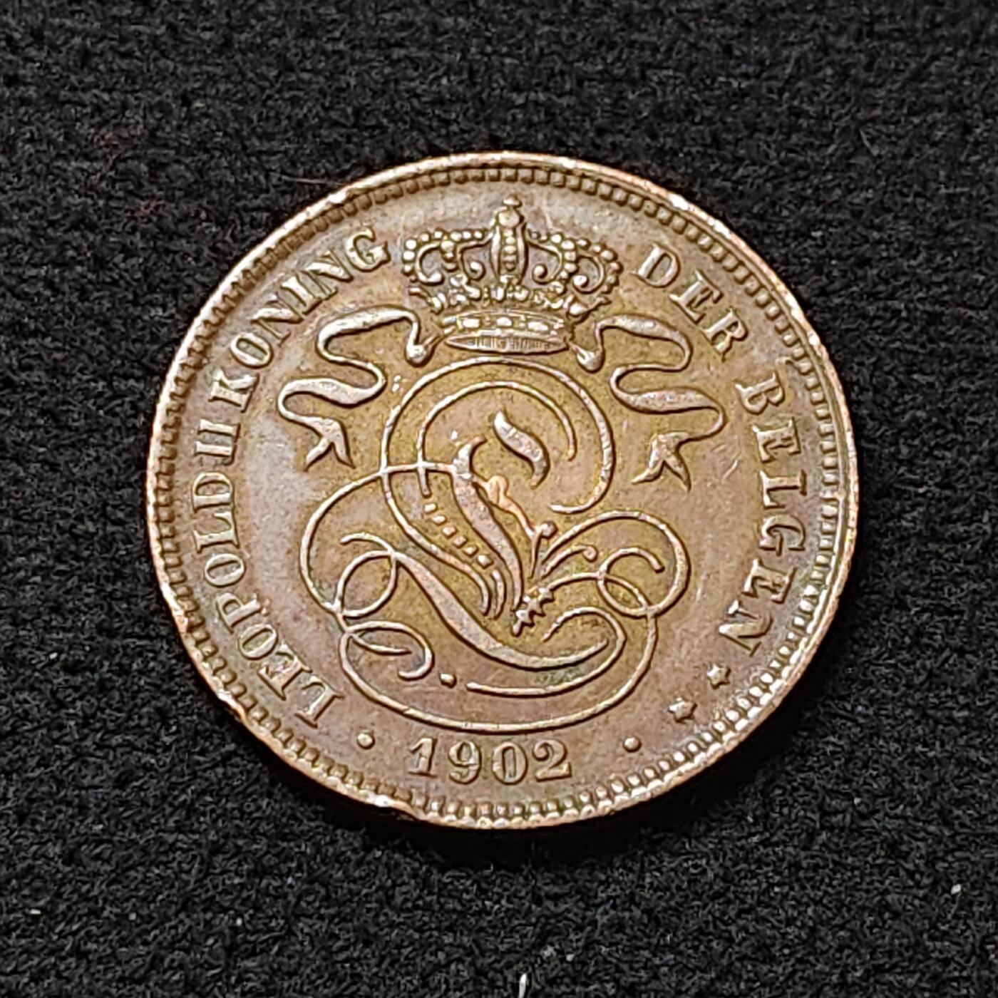 【全场包邮】纯粹捡漏拍478场（免费代拍第15场） 比利时1902年利奥波德一世2分铜币