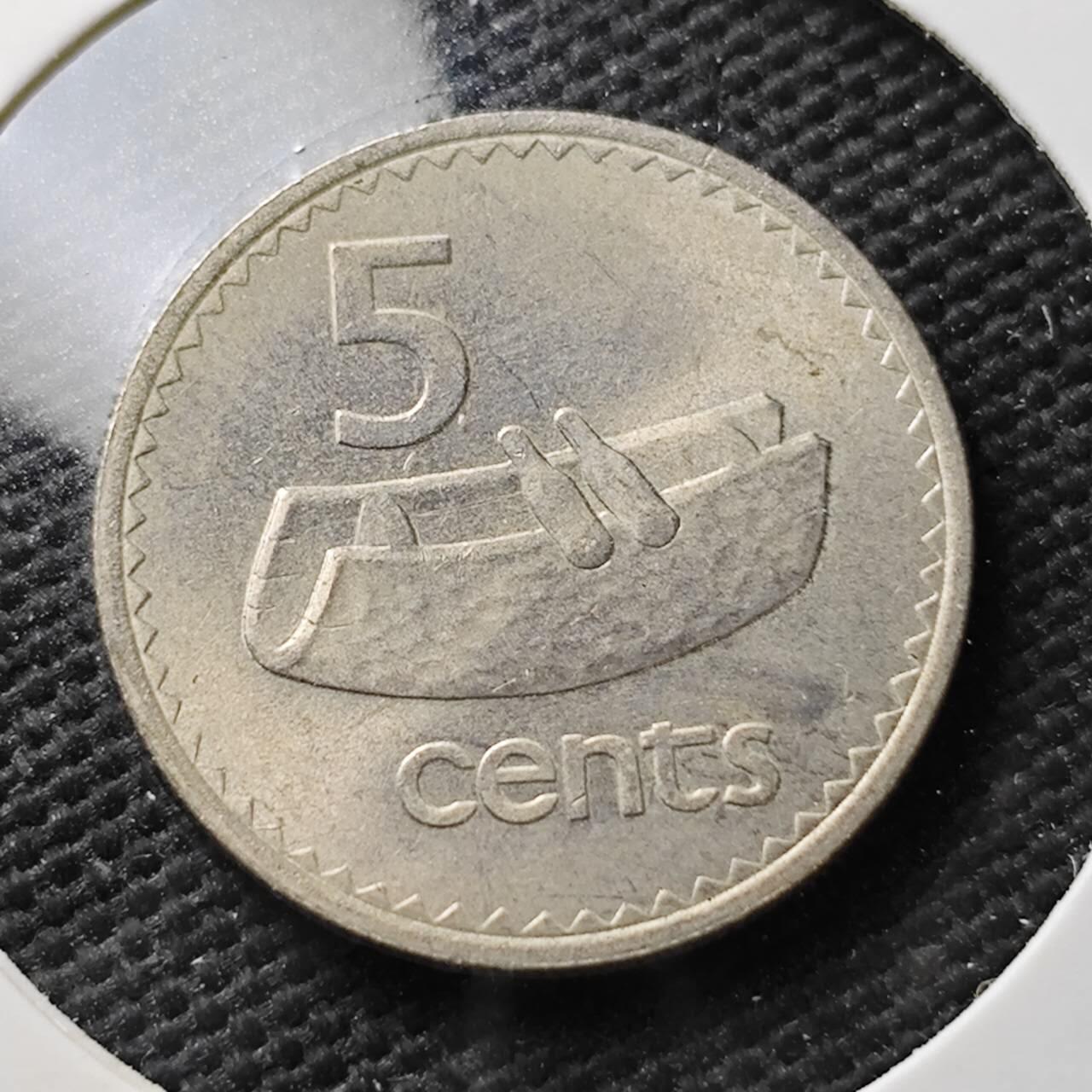 KK钱币收藏小铺  第371场  2月预留时间 周末发货  1969斐济5分 好品