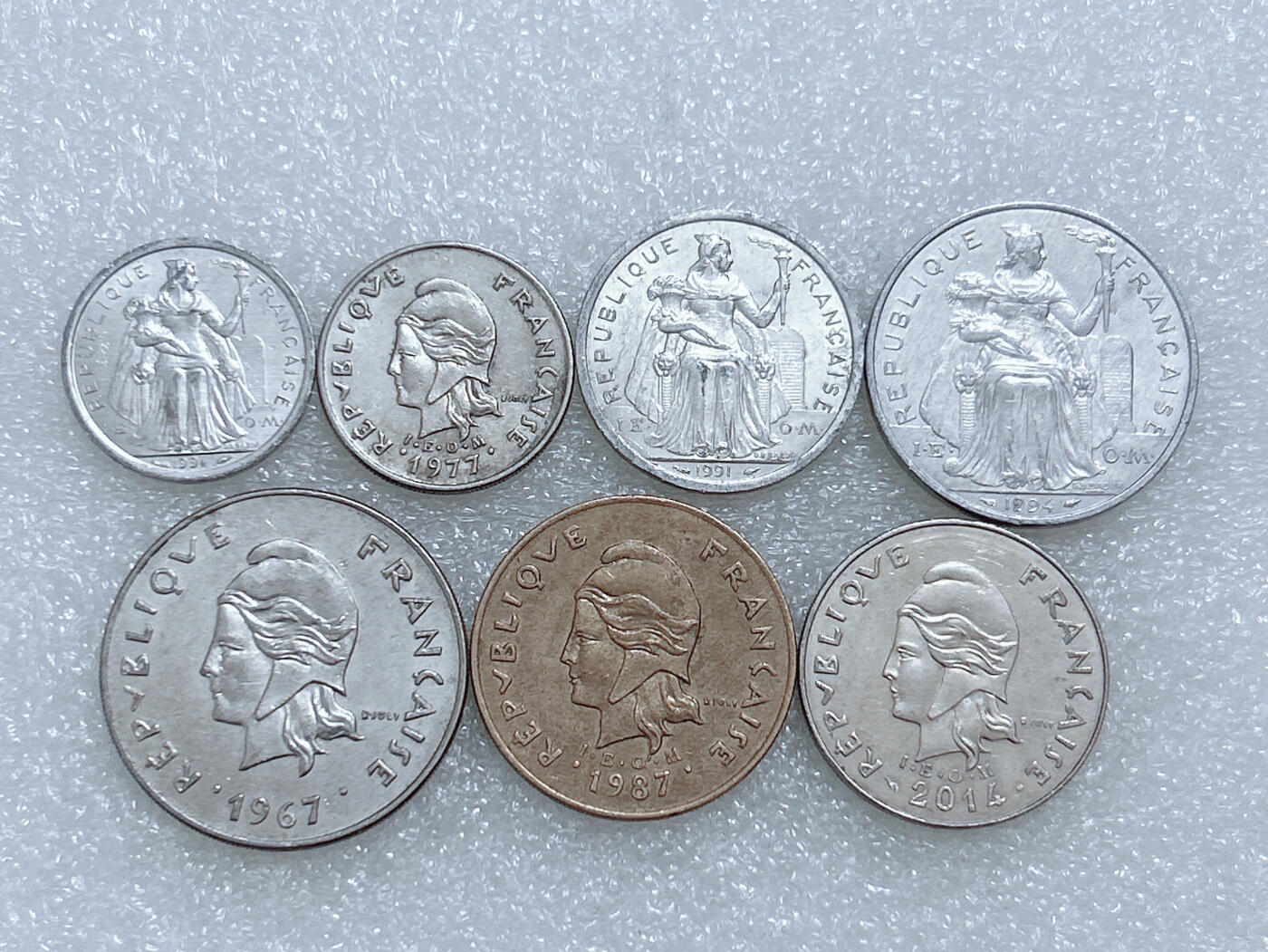 第一海外回流一元起拍收藏 散集专场  第267期 法属新喀里多尼亚硬币7枚套 带光好品