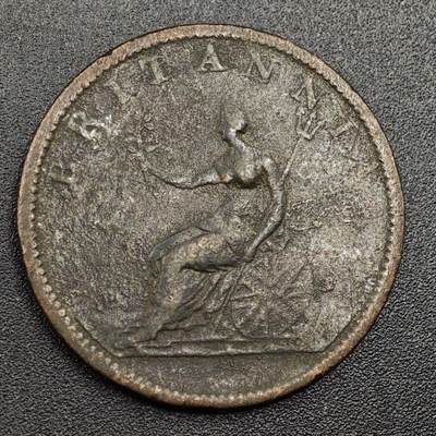 【淘币小摊】限时拍第七百九十七拍  老铜币场  满百包邮可预留两周  周一统一发货  - 英国1806年乔治三世半便士铜币