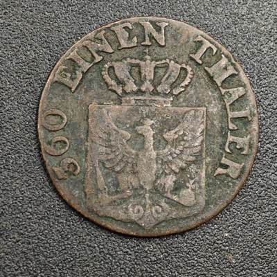 【淘币小摊】限时拍第七百九十七拍  老铜币场  满百包邮可预留两周  周一统一发货  - 德国普鲁士1822年1芬妮铜币