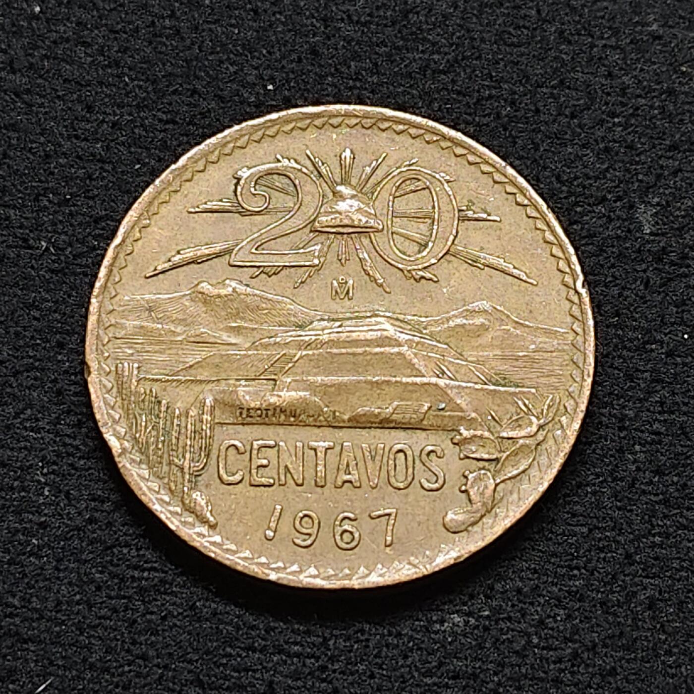 【全场包邮】纯粹捡漏拍478场（免费代拍第15场） 墨西哥1967年20分铜币