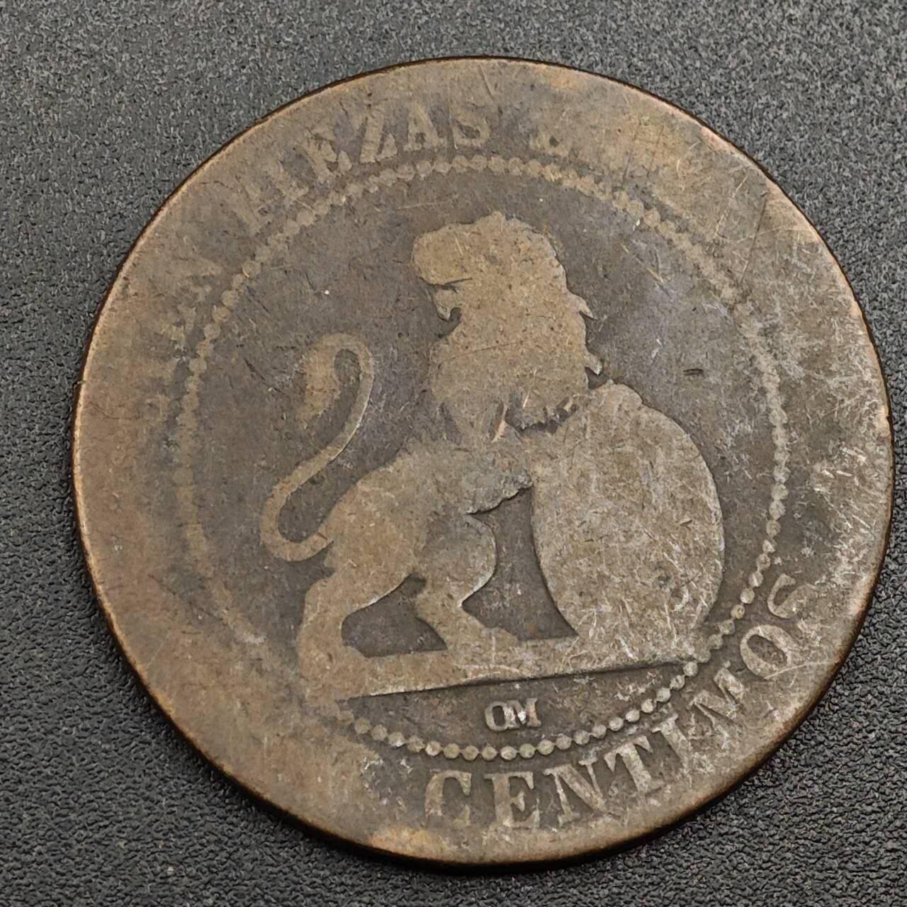 【淘币小摊】限时拍第七百九十七拍  老铜币场  满百包邮可预留两周  周一统一发货  西班牙1870年10分铜币