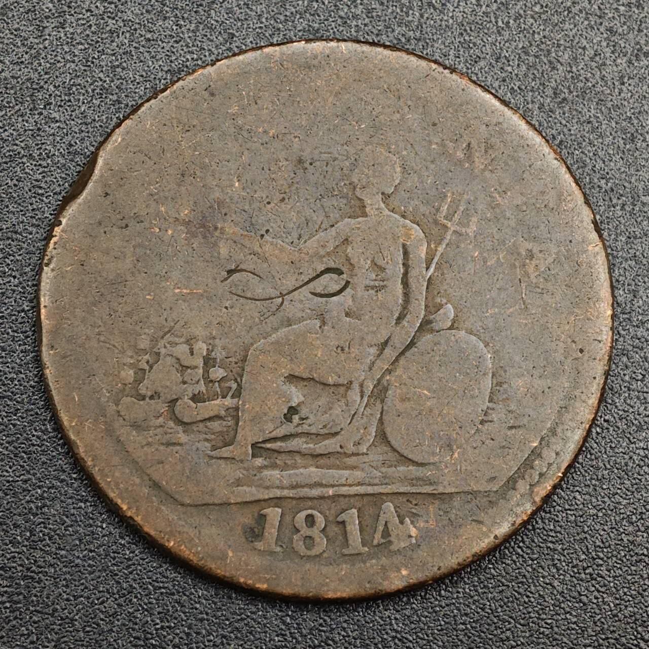 【淘币小摊】限时拍第七百九十七拍  老铜币场  满百包邮可预留两周  周一统一发货  英国1814年半便士铜币代币