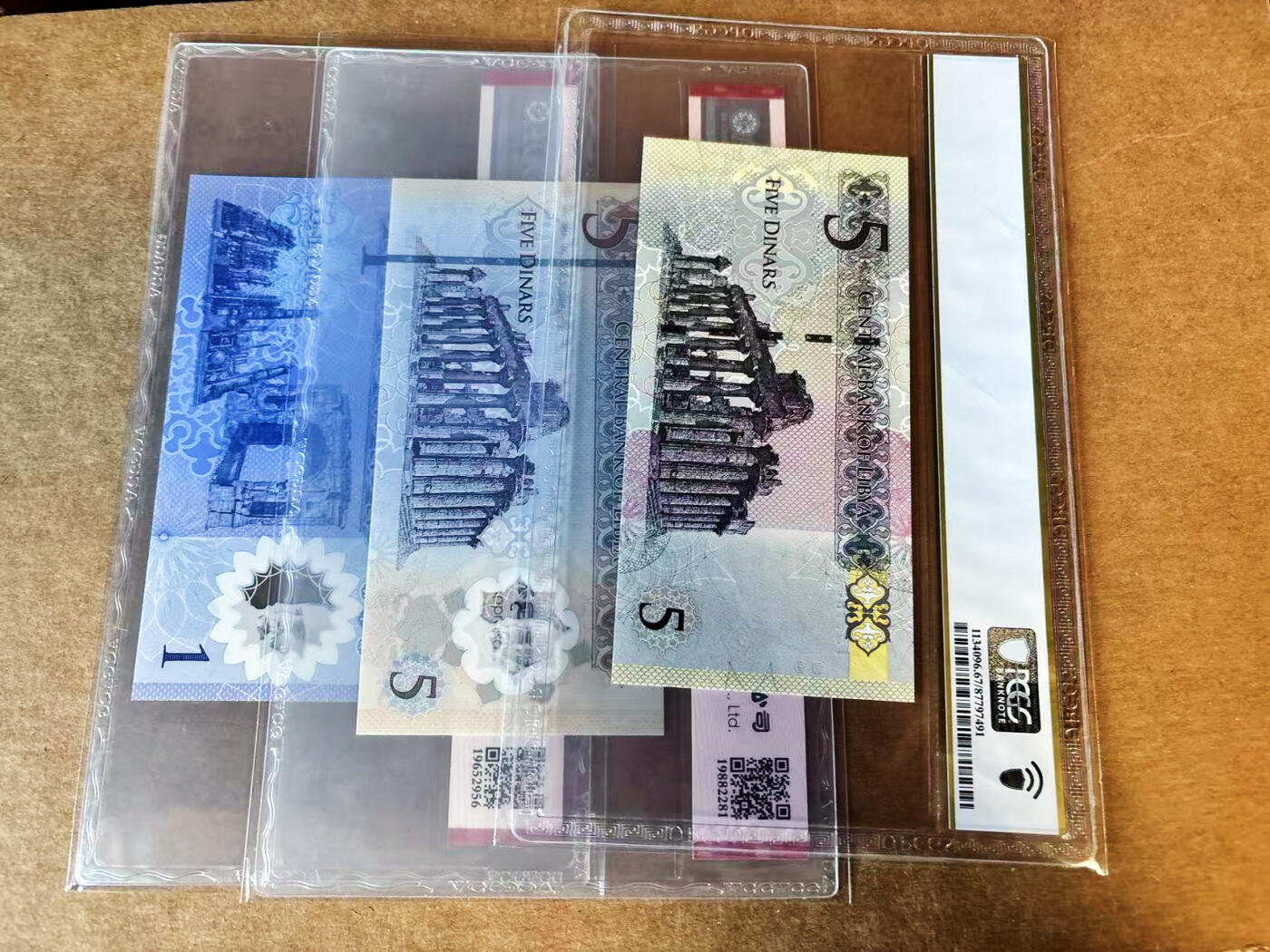 【Blue Auction】世界纸币精拍第751期——18级TOP拍卖/信誉/品质/专业/高效💫 【一组3张】利比亚 2015-2021年1-5第纳尔 PCGS67EPQ/ACG68EPQ-67EPQ