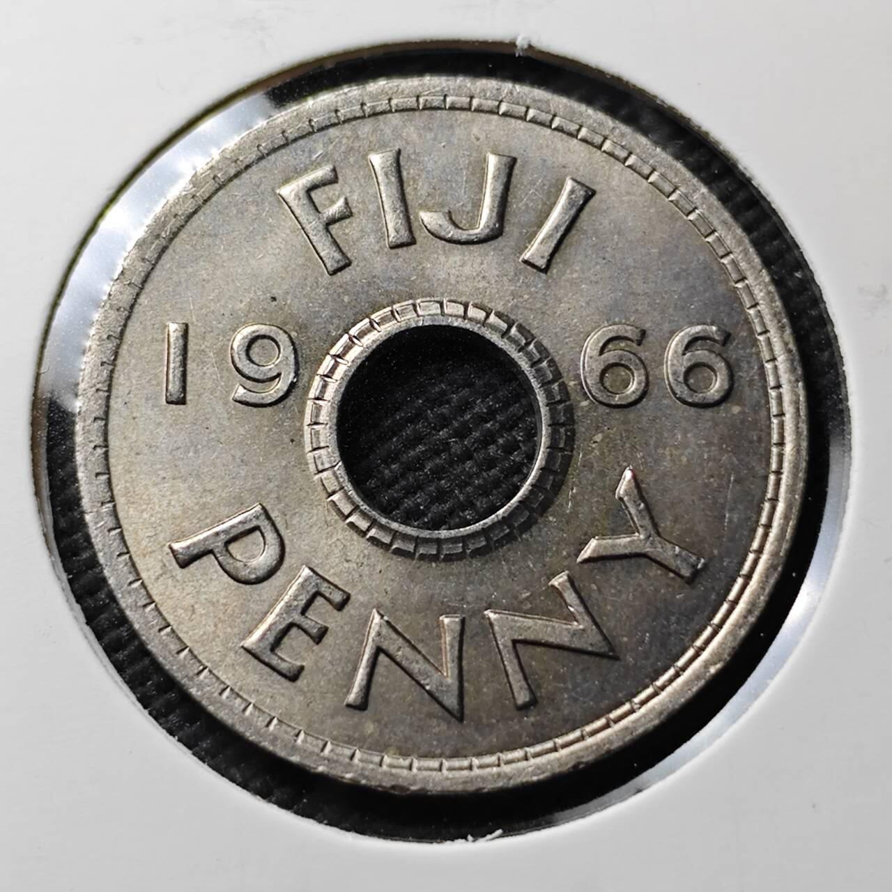 KK钱币收藏小铺  第371场  2月预留时间 周末发货  1966斐济1便士