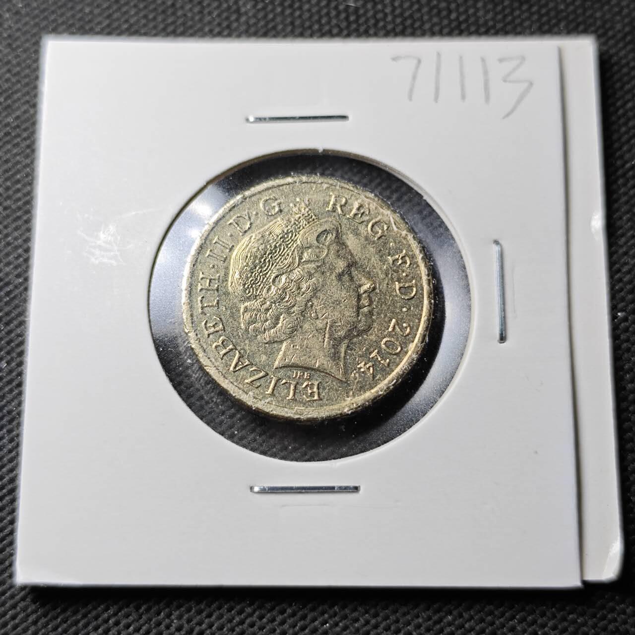 KK钱币收藏小铺  第371场  2月预留时间 周末发货 2014 英国1镑