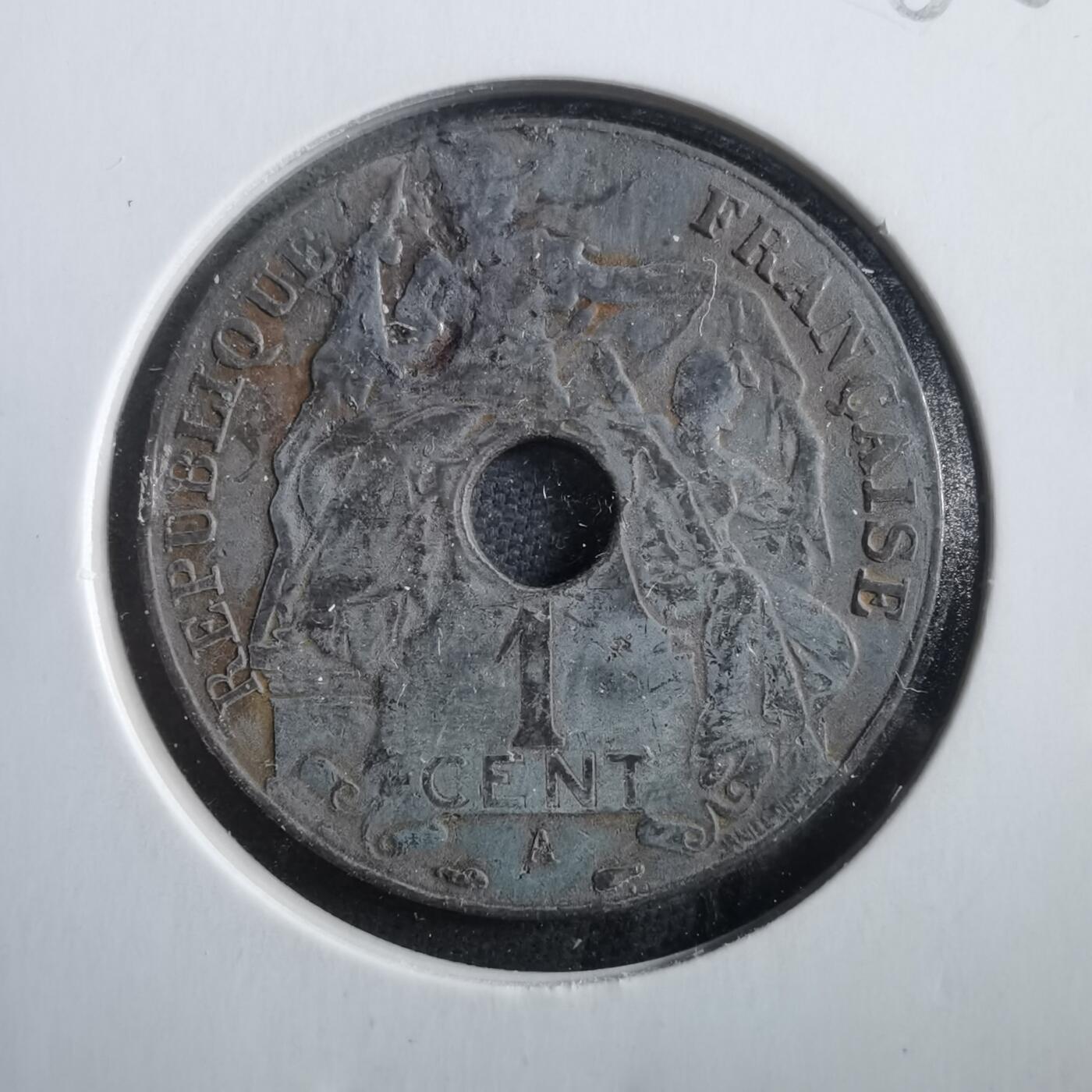 沼泽如烟--第906场 法属印度支那1938年百分之一元 一分