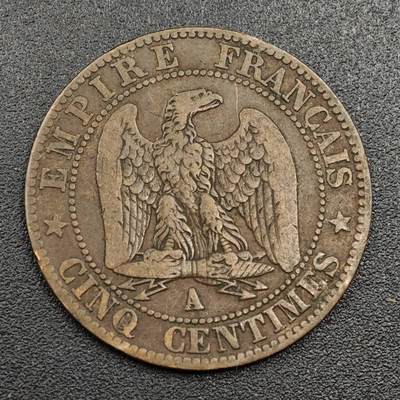 【淘币小摊】限时拍第七百九十七拍  老铜币场  满百包邮可预留两周  周一统一发货  - 法国1853年拿破仑三世5分铜币