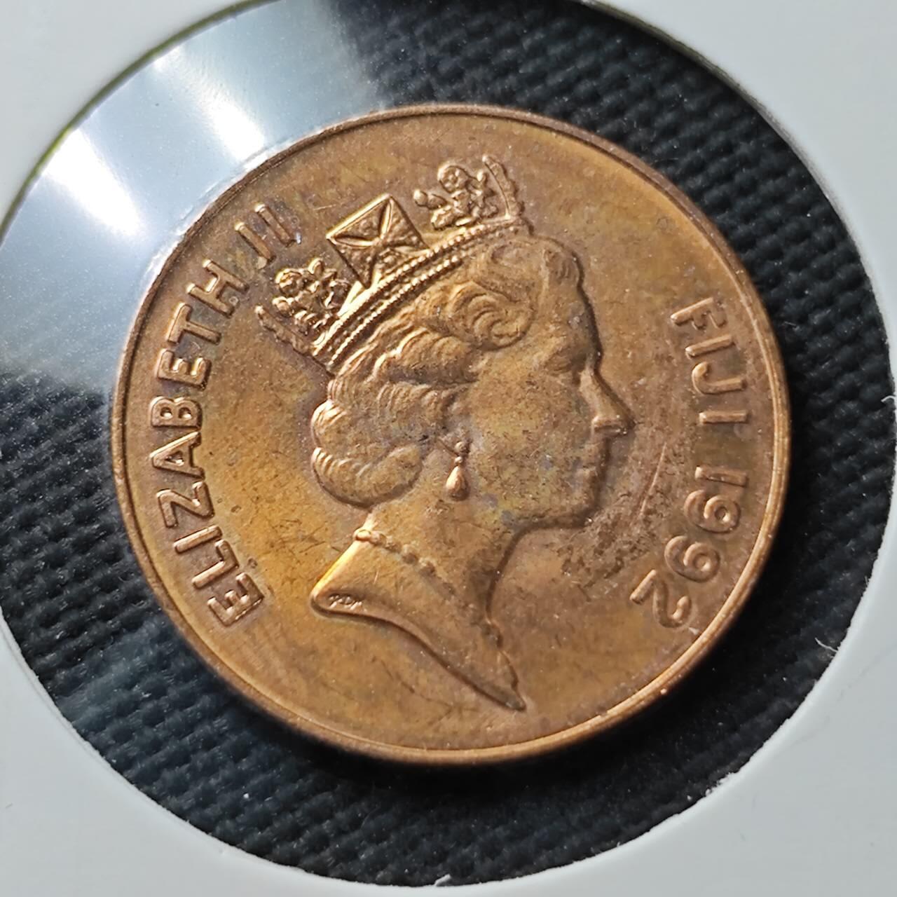 KK钱币收藏小铺  第371场  2月预留时间 周末发货  斐济2分铜币 好品