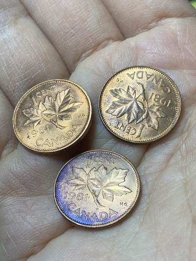 2025年第一百二十九场(总第一百五十五场）外国邮票、散币场(免佣金) - 加拿大🇨🇦1981年1分3枚(伊丽莎白二世中年花冠第三版，关门年仅发行2年)