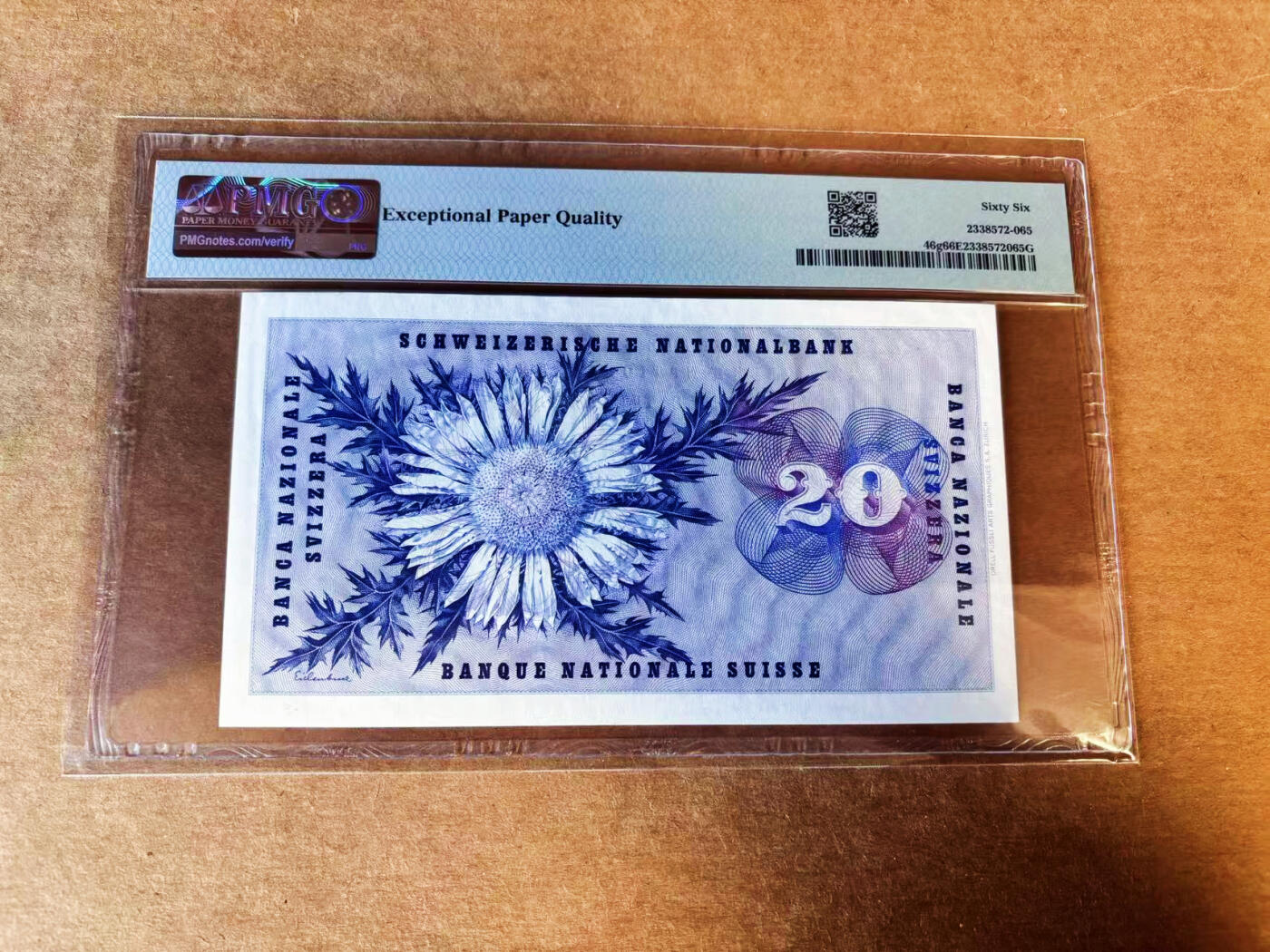 【Blue Auction】世界纸币精拍第751期——18级TOP拍卖/信誉/品质/专业/高效💫 【无47】瑞士 1959年20法郎 PMG66EPQ 