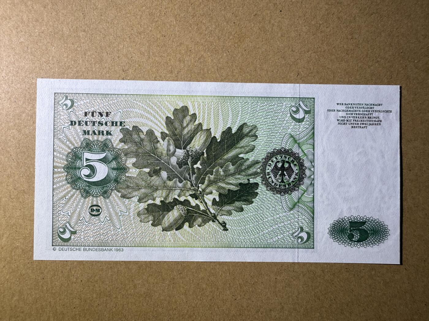 《艾美收藏》第220期-11.16周日外币畅拍场 德国5马克 UNC 1980年 无47