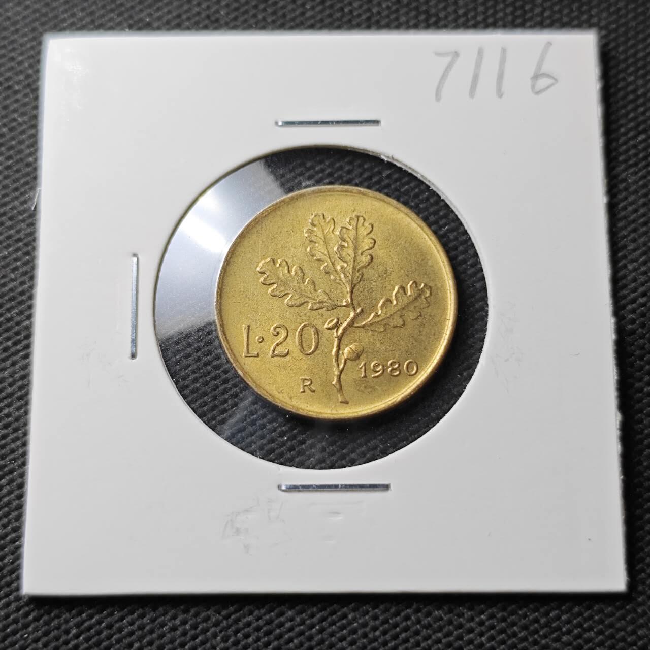 KK钱币收藏小铺  第371场  2月预留时间 周末发货  1980意大利50里拉铜币