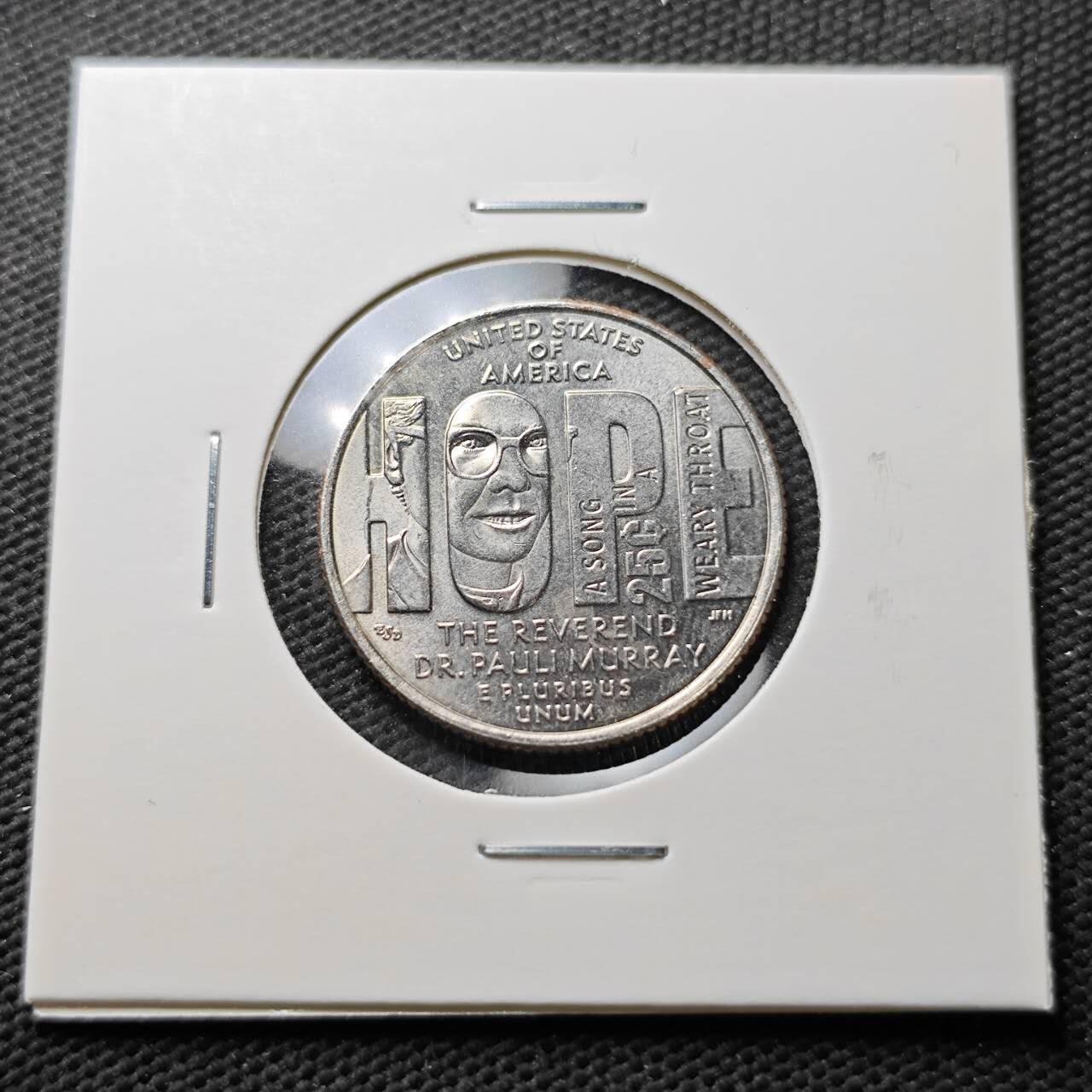 KK钱币收藏小铺  第371场  2月预留时间 周末发货  2024美国25分纪念币 好品