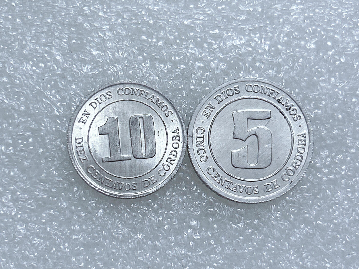 第一海外回流一元起拍收藏 散集专场  第267期 尼加拉瓜1974年（5+10）分铝币 2枚 原光美品