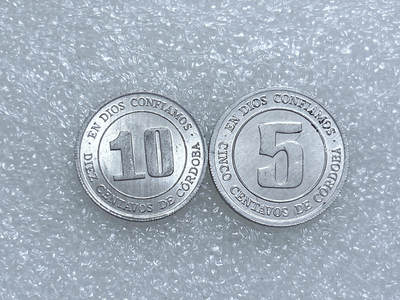 第一海外回流一元起拍收藏 散集专场  第267期 - 尼加拉瓜1974年（5+10）分铝币 2枚 原光美品