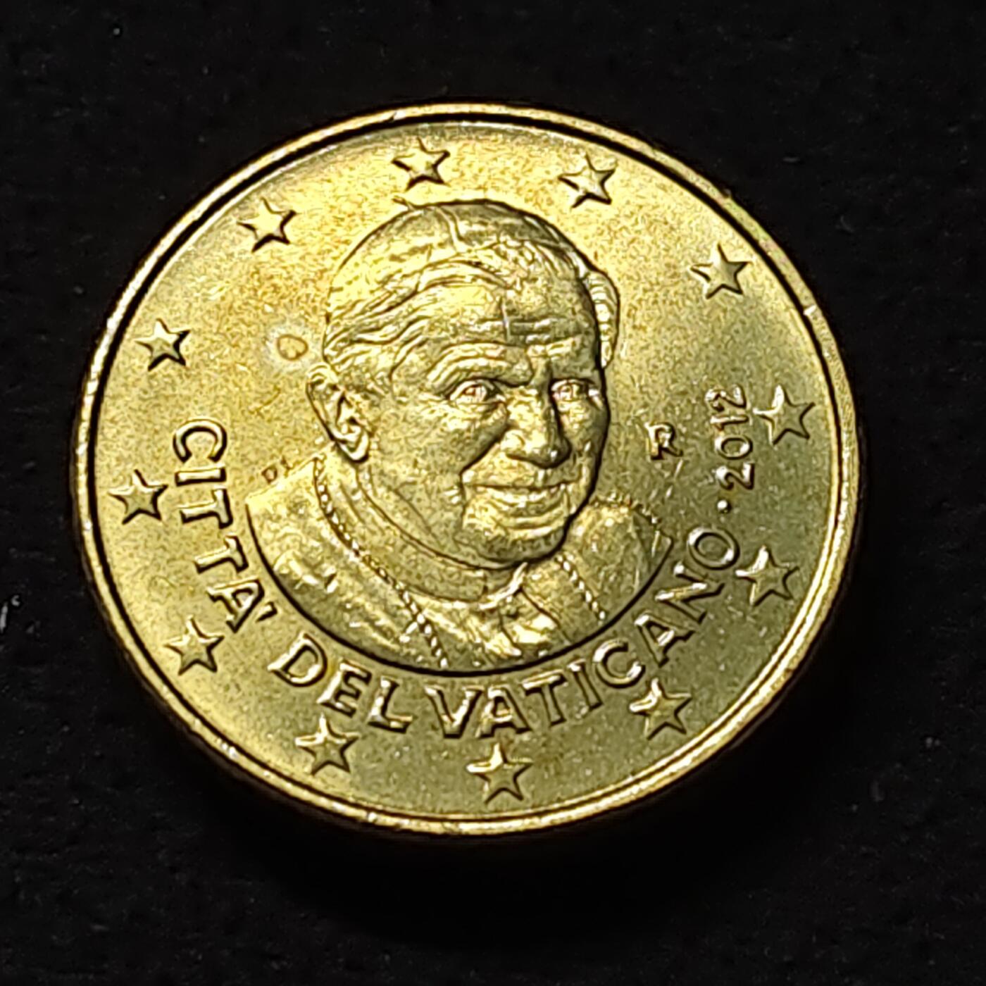 【全场包邮】纯粹捡漏拍478场（免费代拍第15场） 【钱币工艺品】梵蒂冈2012年10欧分贴圣诞树图案彩色贴片