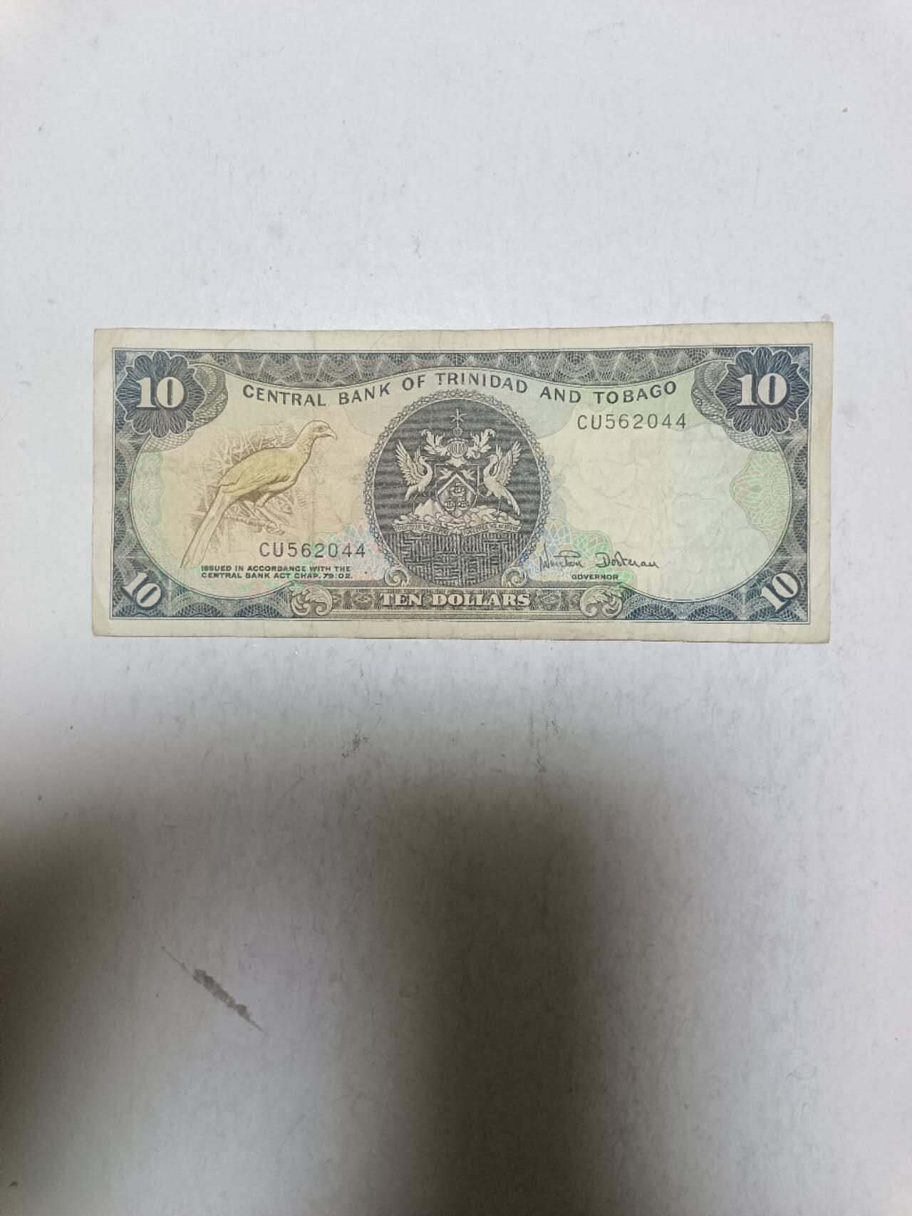 【20251120】非全新纸币第305场 特立尼达和多巴哥早期10元，参考价120元