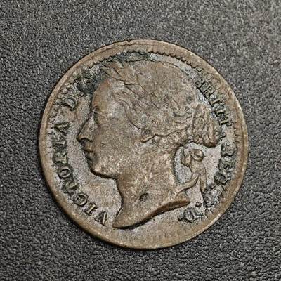 【淘币小摊】限时拍第七百九十七拍  老铜币场  满百包邮可预留两周  周一统一发货  - 英国殖民地1868年维多利亚1/3法新铜币