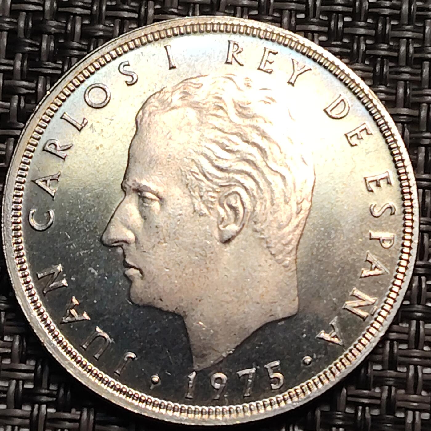 布加迪🐬～世界钱币(上海)🌾第 259 期 /  各国套币和散币 西班牙🇪🇸 1975年 100比赛塔 原光好品较少见