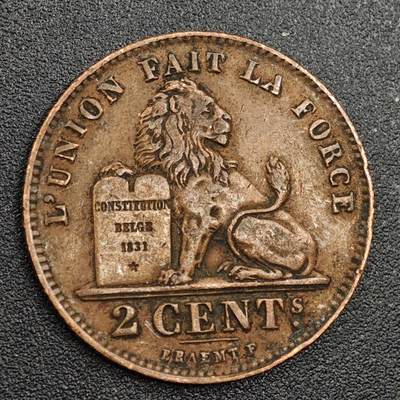 【淘币小摊】限时拍第七百九十七拍  老铜币场  满百包邮可预留两周  周一统一发货  - 比利时1912年2分铜币